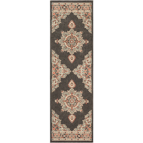 Image of Surya Alfresco Traditional Black, Sea Foam, Camel, Burnt Orange, White Rugs ALF-9671