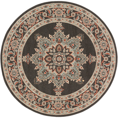 Image of Surya Alfresco Traditional Black, Sea Foam, Camel, Burnt Orange, White Rugs ALF-9671