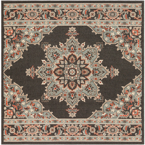 Image of Surya Alfresco Traditional Black, Sea Foam, Camel, Burnt Orange, White Rugs ALF-9671