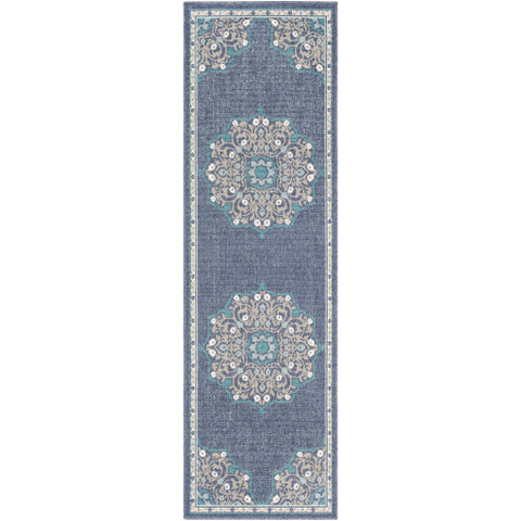 Image of Surya Alfresco Traditional Charcoal, Taupe, Teal, White, Aqua Rugs ALF-9678