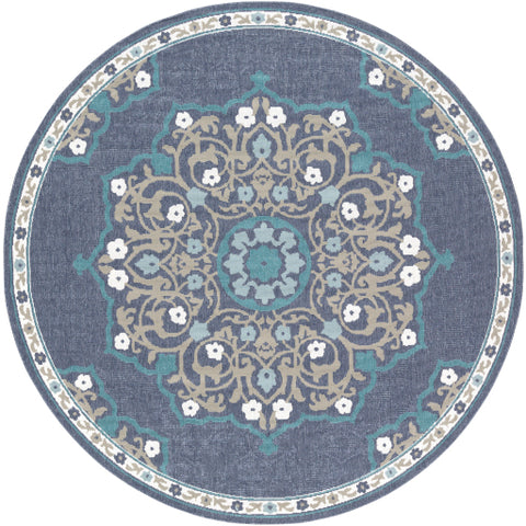 Image of Surya Alfresco Traditional Charcoal, Taupe, Teal, White, Aqua Rugs ALF-9678