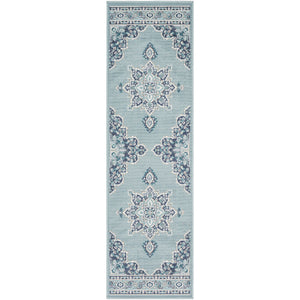 Surya Alfresco Traditional Charcoal, Aqua, Teal, White Rugs ALF-9687