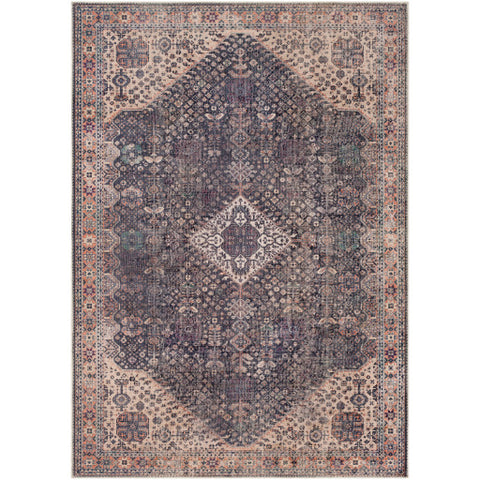 Image of Surya Amelie Traditional Denim, Aqua, Butter, Rose, Dark Purple, Clay Rugs AML-2307