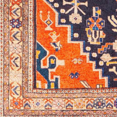 Image of Surya Amelie Traditional Bright Orange, Burnt Orange, Navy, Wheat, Ivory, Ink, Charcoal, Taupe, Saffron, Camel Rugs AML-2322