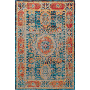 Surya Amsterdam Traditional Bright Blue, Saffron, Bright Red, Black, Taupe Rugs AMS-1009
