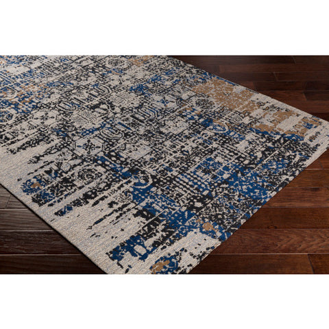 Image of Surya Amsterdam Traditional Navy, Charcoal, Camel, Ivory, Denim Rugs AMS-1015