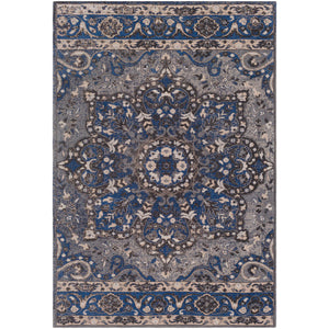 Surya Amsterdam Traditional Navy, Charcoal, Medium Gray, Ivory, Taupe Rugs AMS-1017
