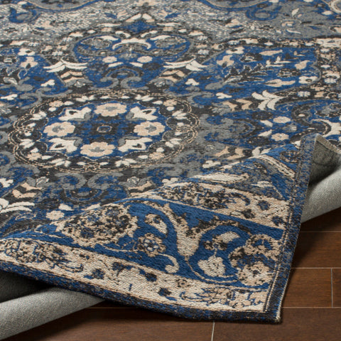 Image of Surya Amsterdam Traditional Navy, Charcoal, Medium Gray, Ivory, Taupe Rugs AMS-1017