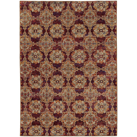 Image of Oriental Weavers Andorra 6883A 1'10" X 3' 2" Casual Red Gold Medallion-Wanderlust Rugs