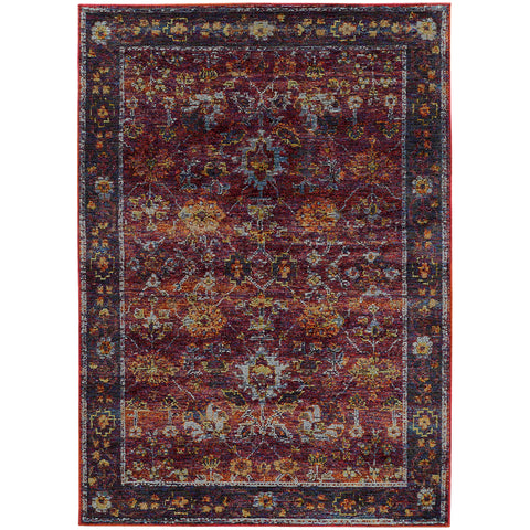 Image of Oriental Weavers Andorra 7153A 1'10" X 3' 2" Casual Red Purple Oriental-Wanderlust Rugs