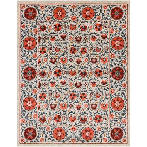 Image of Surya Anika Global Bright Pink, Aqua, Dark Blue, Beige, Camel, Bright Red, Saffron, Black, Charcoal Rugs ANI-1033