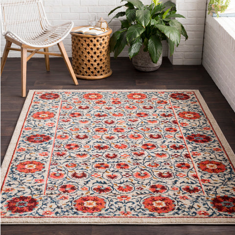 Image of Surya Anika Global Bright Pink, Aqua, Dark Blue, Beige, Camel, Bright Red, Saffron, Black, Charcoal Rugs ANI-1033