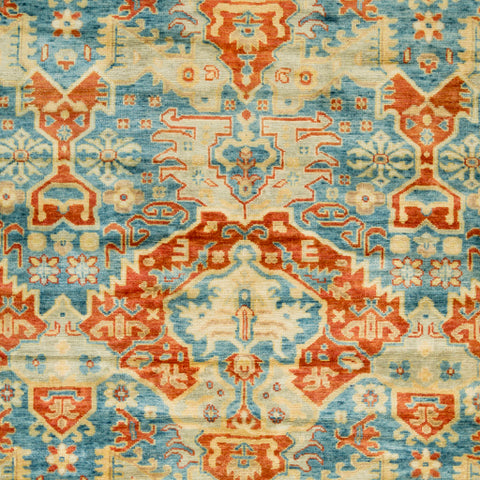 Image of Surya Antolya Traditional Sky Blue, Burnt Orange, Wheat, Dark Green, Khaki, Tan Rugs ANT-9712