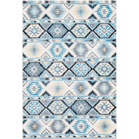 Image of Surya Apricity Global Sky Blue, Pale Blue, Medium Gray, Light Gray, Butter, Cream, White Rugs APY-1017