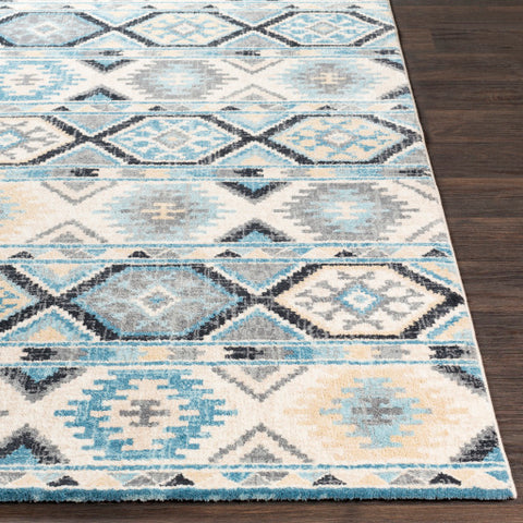 Image of Surya Apricity Global Sky Blue, Pale Blue, Medium Gray, Light Gray, Butter, Cream, White Rugs APY-1017