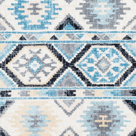 Image of Surya Apricity Global Sky Blue, Pale Blue, Medium Gray, Light Gray, Butter, Cream, White Rugs APY-1017