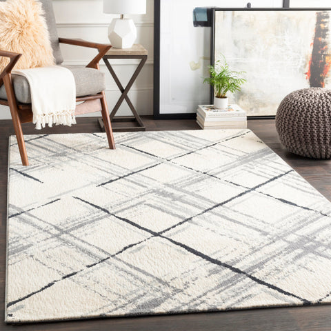 Image of Surya Apricity Modern Medium Gray, Light Gray, White, Black Rugs APY-1021