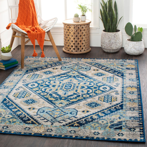 Image of Surya Ararat Traditional Dark Blue, Aqua, Charcoal, Navy Rugs ARA-2306