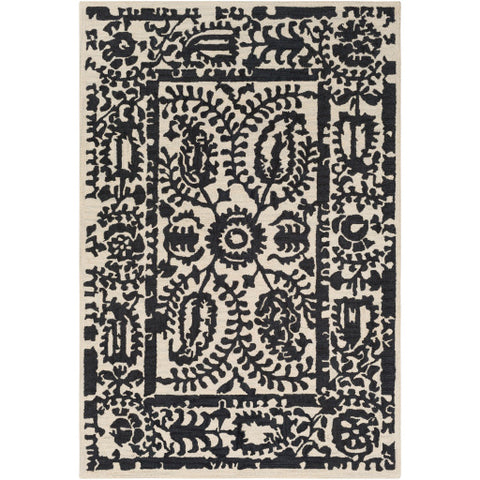 Image of Surya Armelle Global Black, Cream Rugs ARM-1021