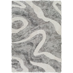 Surya Alta shag Modern Charcoal, White, Light Gray, Medium Gray Rugs ASG-2303