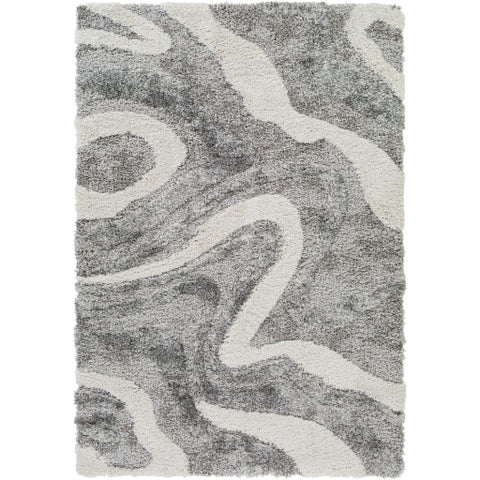 Image of Surya Alta shag Modern Charcoal, White, Light Gray, Medium Gray Rugs ASG-2303