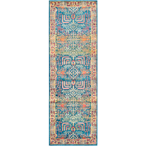 Image of Surya Aura Silk Traditional Sky Blue, Bright Blue, Navy, Lime, Camel, Dark Brown, Bright Red, Bright Pink, Bright Yellow, Saffron, White Rugs ASK-2310