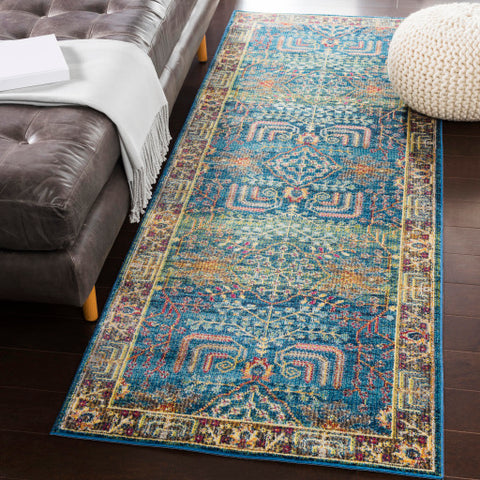 Image of Surya Aura Silk Traditional Sky Blue, Bright Blue, Navy, Lime, Camel, Dark Brown, Bright Red, Bright Pink, Bright Yellow, Saffron, White Rugs ASK-2310