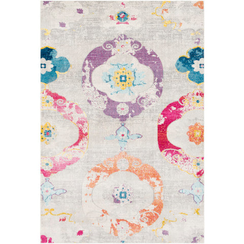 Image of Surya Aura Silk Global Bright Purple, Beige, Medium Gray, Sky Blue, Bright Blue, Bright Yellow, Saffron, Black Rugs ASK-2319