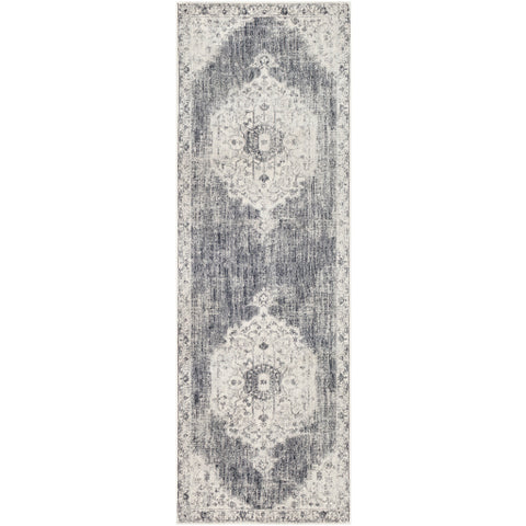 Image of Surya Aura Silk Traditional Medium Gray, Charcoal, Black, White Rugs ASK-2327