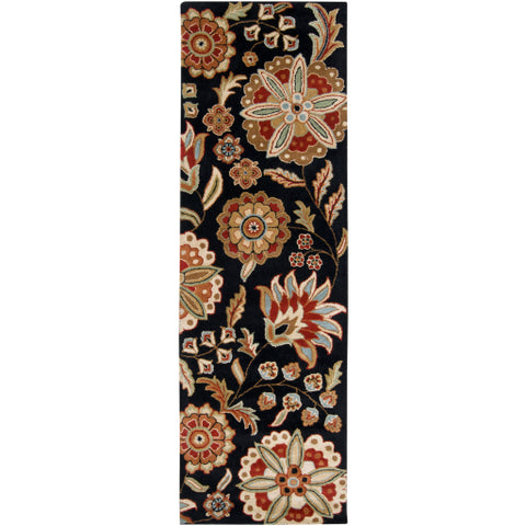 Image of Surya Athena Cottage Black, Garnet, Butter, Dark Green, Dark Brown, Medium Gray, Khaki Rugs ATH-5017