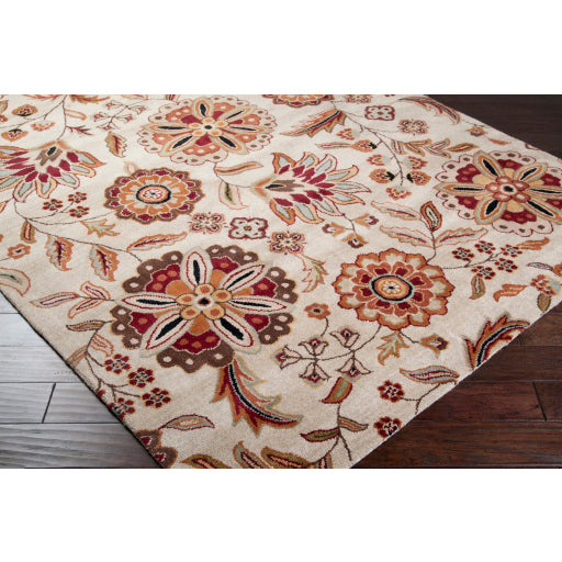 Surya Athena Cottage Dark Brown, Dark Red, Taupe, Camel, Tan, Olive, Light Gray Rugs ATH-5035