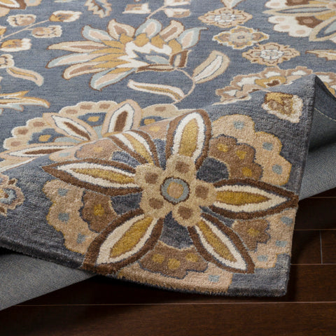 Image of Surya Athena Cottage Denim, Sage, Mustard, Dark Brown, Khaki, Tan, Beige Rugs ATH-5151