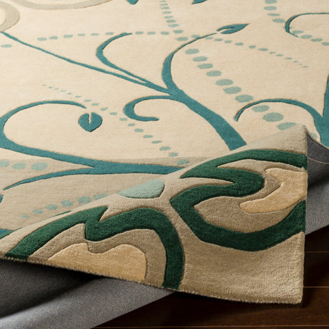 Image of Surya Athena Modern Dark Green, Teal, Taupe, Cream Rugs ATH-5154