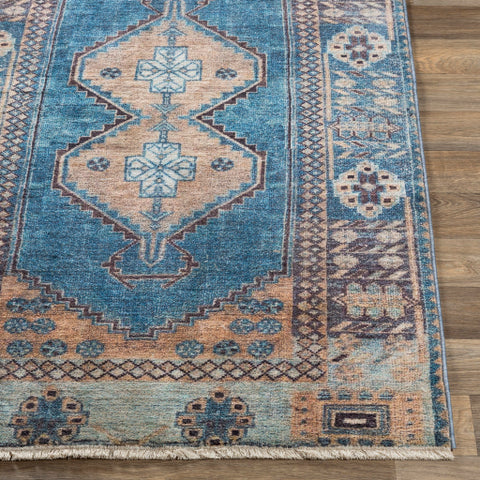 Image of Surya Antiquity Traditional Bright Blue, Denim, Camel Rugs AUY-2301