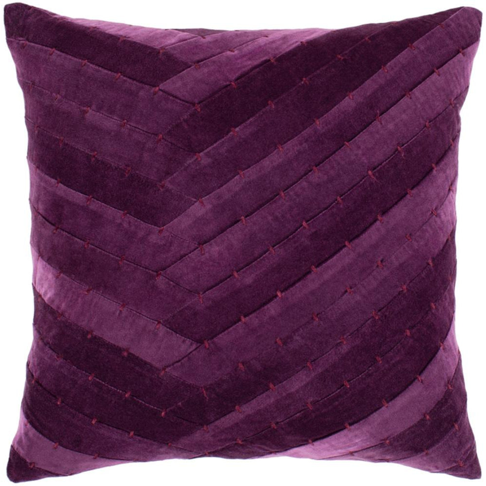 Surya Aviana Solid & Border Dark Purple Pillow Cover AVA-003-Wanderlust Rugs