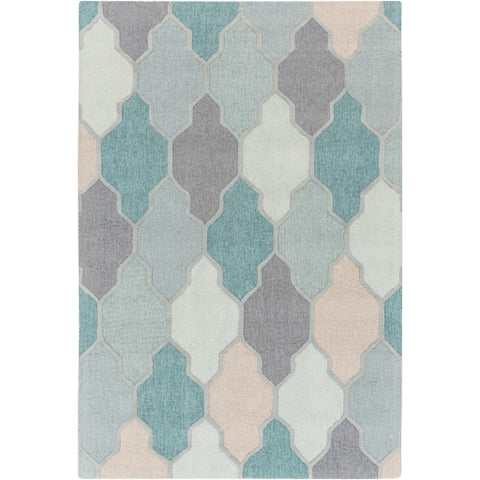 Image of Surya Pollack Cottage Medium Gray, Charcoal, Sage, Teal, Sea Foam, Taupe Rugs AWAH-2036