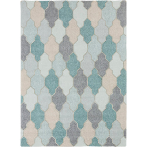 Image of Surya Pollack Cottage Medium Gray, Charcoal, Sage, Teal, Sea Foam, Taupe Rugs AWAH-2036