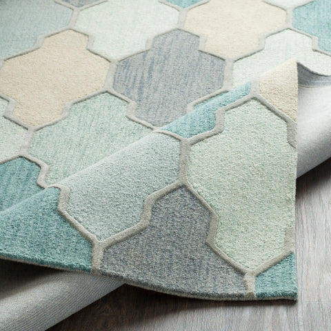 Image of Surya Pollack Cottage Medium Gray, Charcoal, Sage, Teal, Sea Foam, Taupe Rugs AWAH-2036