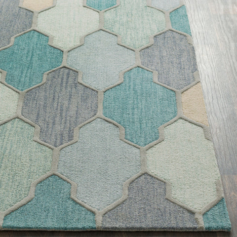 Image of Surya Pollack Cottage Medium Gray, Charcoal, Sage, Teal, Sea Foam, Taupe Rugs AWAH-2036