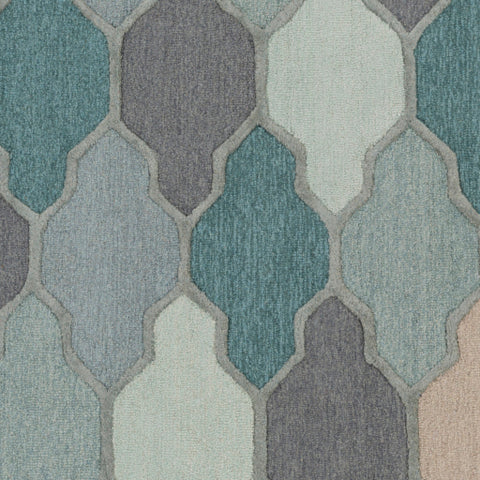 Image of Surya Pollack Cottage Medium Gray, Charcoal, Sage, Teal, Sea Foam, Taupe Rugs AWAH-2036