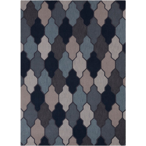 Image of Surya Pollack Cottage Navy, Charcoal, Taupe, Light Gray, Aqua Rugs AWAH-2042