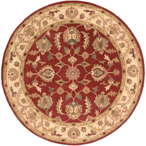 Image of Surya Oxford Traditional Dark Red, Khaki, Camel, Mustard, Clay, Dark Green Rugs AWDE-2007