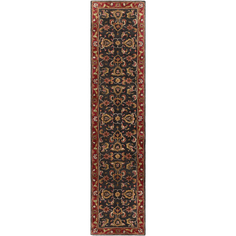 Image of Surya Middleton Traditional Bright Red, Charcoal, Mustard, Dark Brown, Olive, Tan, Ivory, Aqua Rugs AWHY-2061