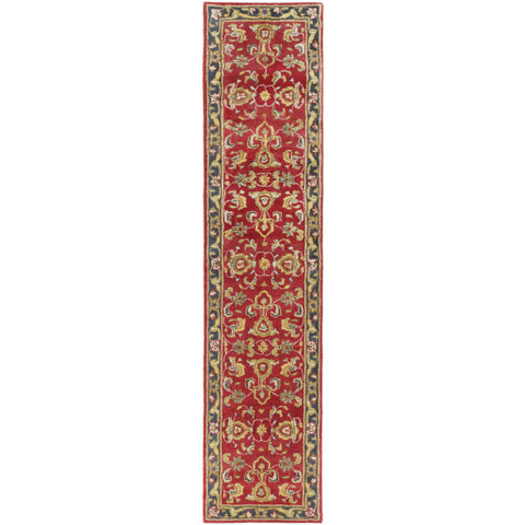 Image of Surya Middleton Traditional Bright Red, Charcoal, Mustard, Dark Brown, Olive, Tan, Ivory, Aqua Rugs AWHY-2062