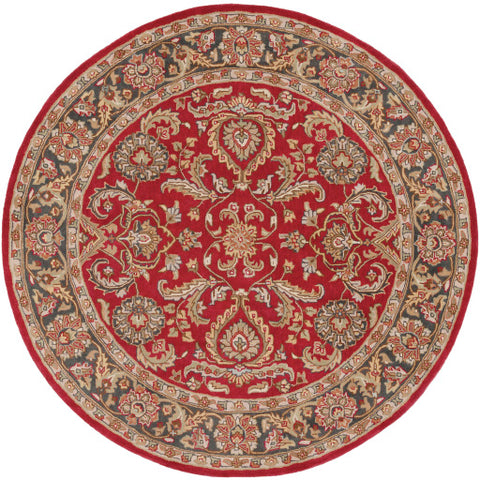 Image of Surya Middleton Traditional Bright Red, Charcoal, Mustard, Dark Brown, Olive, Tan, Ivory, Aqua Rugs AWHY-2062