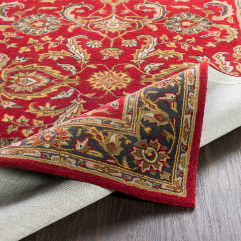 Image of Surya Middleton Traditional Bright Red, Charcoal, Mustard, Dark Brown, Olive, Tan, Ivory, Aqua Rugs AWHY-2062