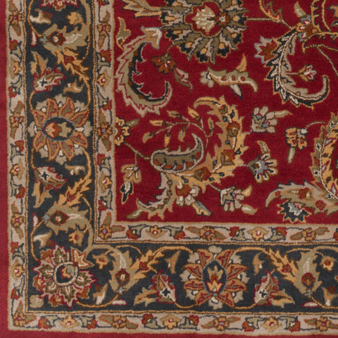 Image of Surya Middleton Traditional Bright Red, Charcoal, Mustard, Dark Brown, Olive, Tan, Ivory, Aqua Rugs AWHY-2062