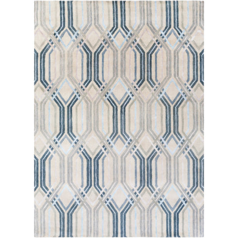 Image of Surya Banshee Modern Dark Blue, Charcoal, Sky Blue, Taupe, Light Gray, Beige Rugs BAN-3390