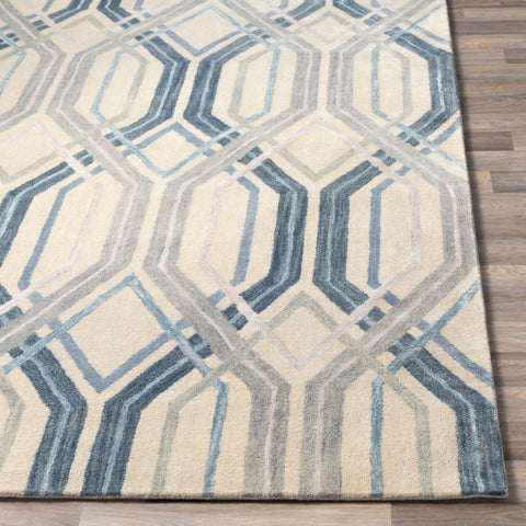 Image of Surya Banshee Modern Dark Blue, Charcoal, Sky Blue, Taupe, Light Gray, Beige Rugs BAN-3390