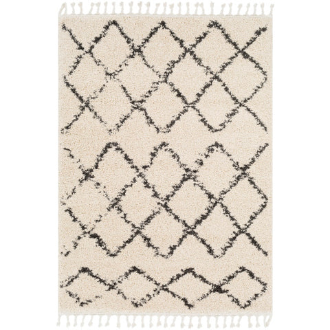 Image of Surya Berber Shag Global Charcoal, Beige Rugs BBE-2300